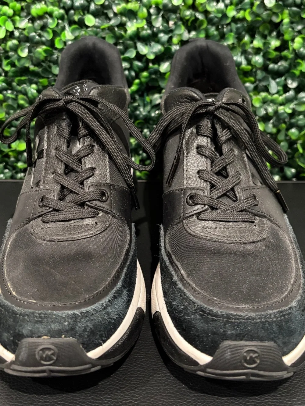 Michael Kors Black Fabric Suede Trim Sneakers Size 8.5